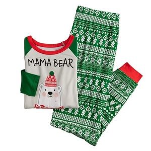 Mama Bear jammies for families XL pajama top and jogger pajama bottoms set NWT
